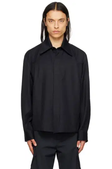 CORNERSTONE 23ss 컷 아웃 셔츠 44 블랙