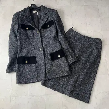 살바토레 페라가모 트위드 셋업 수트 로고 버튼 42