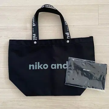 [ 미사용 ] niko and - 니코앤드 토트백&파우치 세트 블랙