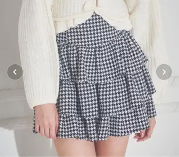 Lovilyn -5kg 3단 프릴 미니스커트(팬츠) 하운드투스 체크