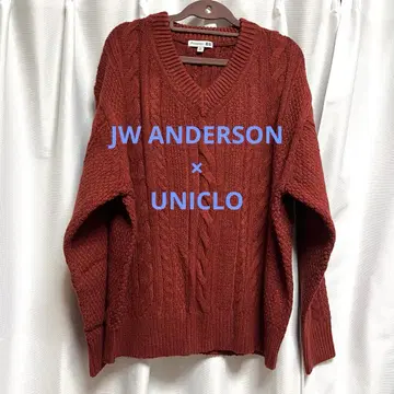 JW ANDERSON 벽돌색 V넥 스웨터 3XL