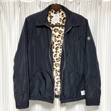 CRIMIE 레오파드 나일론 자켓 아우터 바시티 자켓 블랙