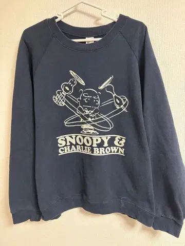 챔피온 파랑 택 스누피 맨투맨