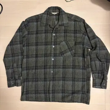 배색 50s 60s SPORTS 울 셔츠 플란넬 셔츠 삼각형 택