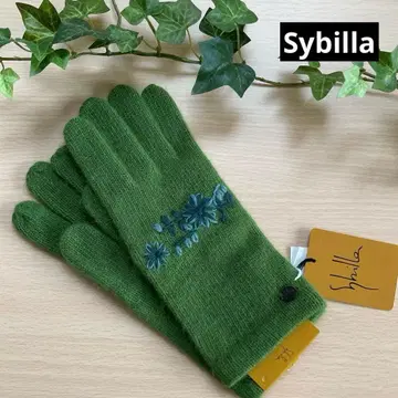 세일 미사용 택 포함 [ 시빌라 Sybilla ] 장갑 꽃무늬 자수 그린