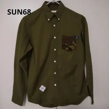 SUN68 긴팔 셔츠 S 올리브