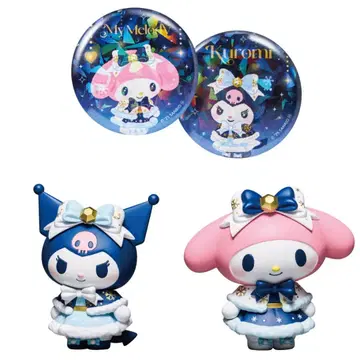 산리오 해피 복권 마이멜로디 쿠로미 피규어 캔뱃지