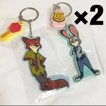 주토피아 주디 닉 키링 키체인 4개 세트