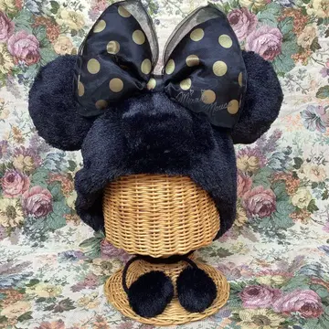 미니 리본 블랙 팬캡