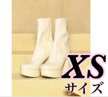 Darich 스트레치 가죽 부츠 XS 사이즈 아이보리