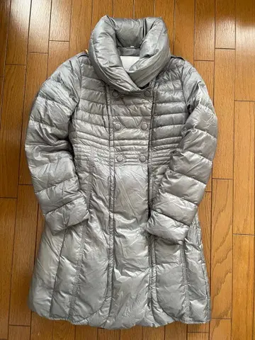 치바이 화이트 실버 다운 자켓 롱 기장