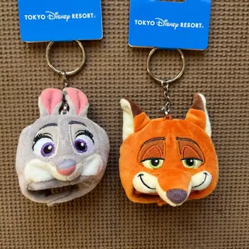 디즈니 주토피아 닉 & 주디 팬캡 키체인 세트