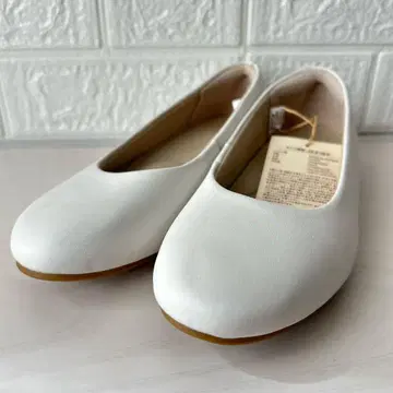 무인양품 피로를 줄이는 가죽 플랫 슈즈 오프화이트 23.5