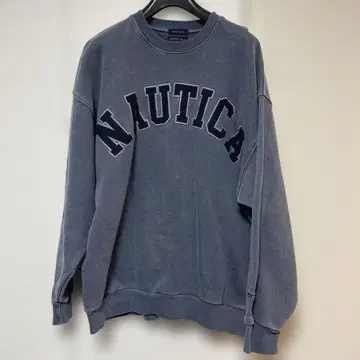 NAUTICA 맨투맨 Pigment Dyed Arch Logo 네이비