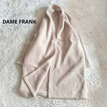 새상품급 덤프랑크 보아 오버 코디건 아이보리 롱 코트 베이지