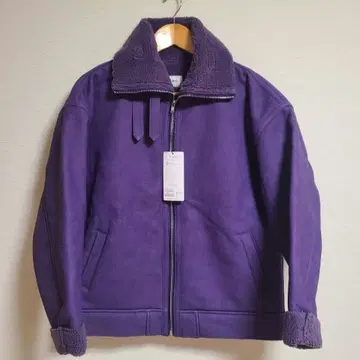 WWG 후즈후 갤러리 보아 무스탕 자켓 겉옷 보라색 F 미사용품
