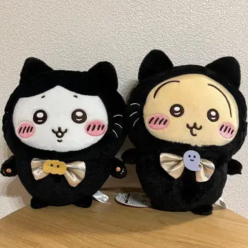 치이카와 (먼작귀) 검은 고양이 봉제 인형 하치와레, 토끼 2종 세트