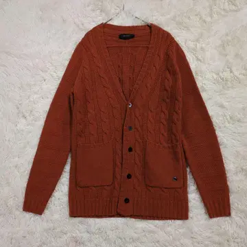 Blue Work 케이블 짜임 가디건 오렌지 투모로우랜드