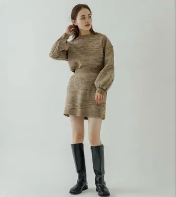 멜란지 니트 SETUP 카멜