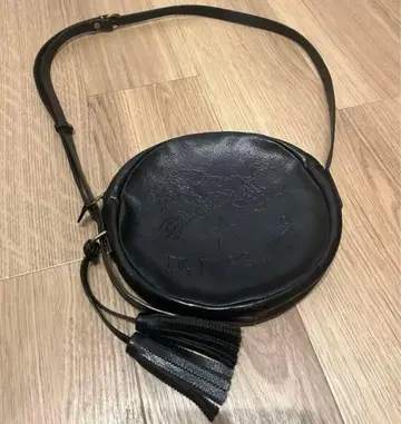 일비종떼 블랙 가죽 숄더백 라운드