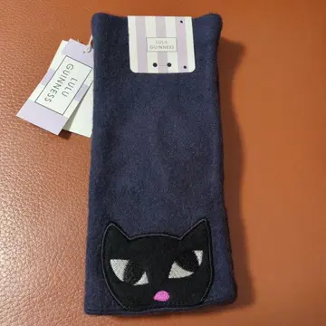 Lulu Guinness 고양이 디자인 장갑 네이비