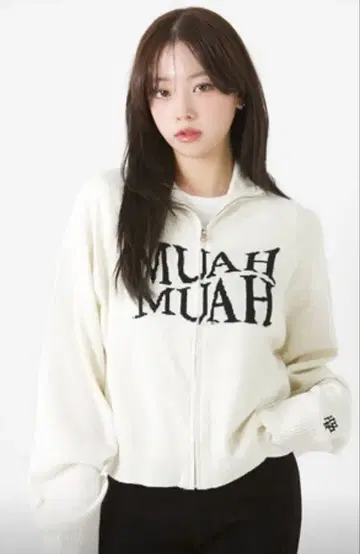 muahmuah Jacquard knit zip-up cardigan