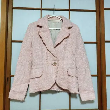 NOVE SPAZIO 핑크 트위드 테일러드 자켓