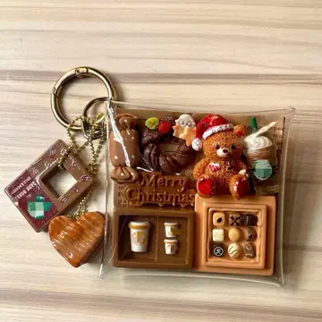 가챠 파우치 곰돌이 카페 크리스마스