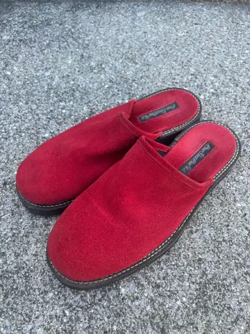 one shot one kill 스웨이드 샌들 빨간색