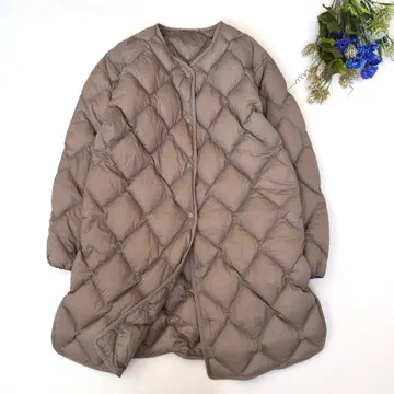 단종품 레어 유니클로 울트라 라이트 다운 릴랙스 코트 베이지 계열 L