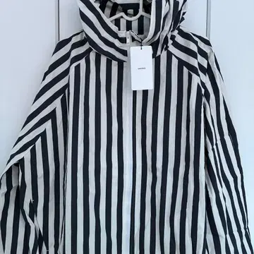 corail n 나일론 후드 블루종 스트라이프 자켓