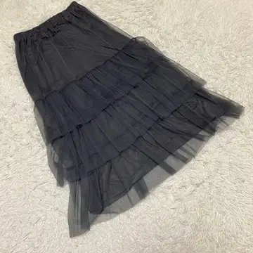 [택 포함] LEPSIM 렙심 티어드 샤샤 스커트 그레이 F