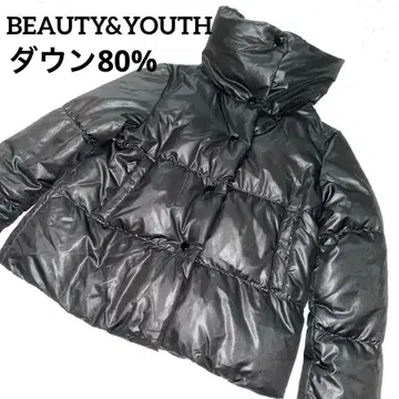 [ 새상품급 ] BEAUTY&YOUTH 다운 자켓 블랙 크롭 기장 S