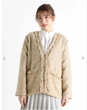 새상품 Vin 프린지 샤기 트위드 자켓 야마다야 YAMADAYA