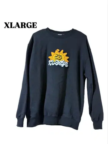 XLARGE 태양 자수 블랙 맨투맨