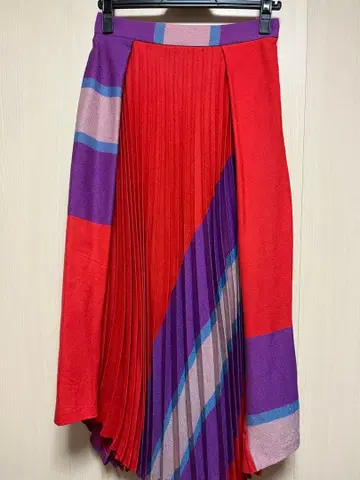 [ 새상품 ] 츠모리치사토 멀티 컬러 플리츠 롱 스커트 M