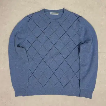 투모로우랜드 트리코 tricot 아가일 무늬 니트 스웨터 파랑