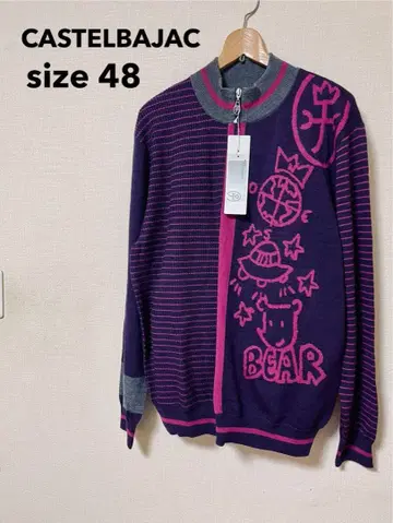 CASTELBAJAC 스웨터 블루종 골프웨어 남성용 48 새상품