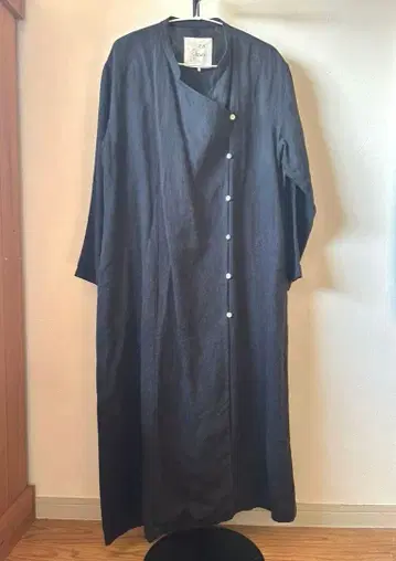 08mab 린넨 100% 겉옷 롱 얇은 소재 코트 내추럴 08맵