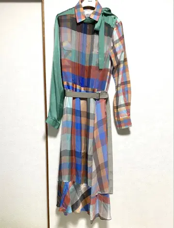 sacai 체크 무늬 셔츠 원피스