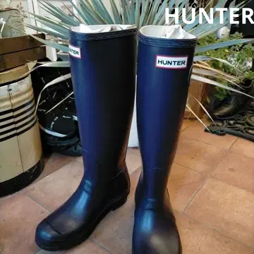 레어 컬러 오베르진 HUNTER 레인 슈즈 롱 부츠 23