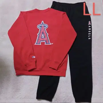 MLB 엔젤스 상하의 세트 맨투맨 팬츠 LL