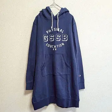 챔피온 후드 맨투맨 튜닉 면100% 네이비 L 긴팔