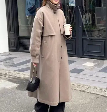 프레디에뮤 스탠칼라 롱 코트 38