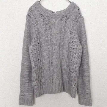 인덱스 | 케이블 짜임 스웨터 [ M ] 백리본 그레이 로우게이지 니트