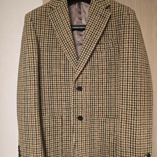 BTS 건 클럽 체크 트위드 울 투버튼 싱글 자켓 - 브라운