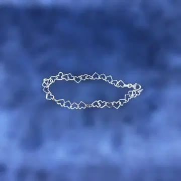 하트형 링크 실버 팔찌