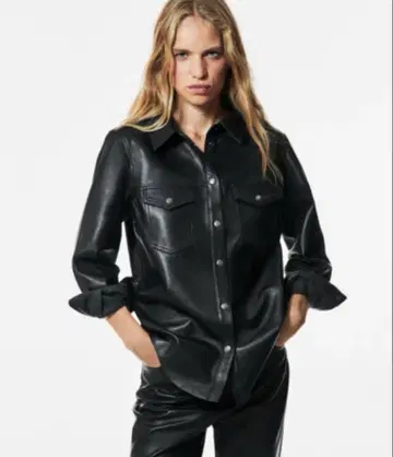 새상품 ZARA limited edition 리얼 가죽 셔츠 자켓 S