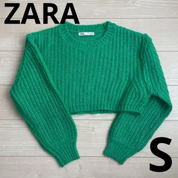 [ 거의 미사용 새상품급 ] ZARA 니트 그린 숏 기장