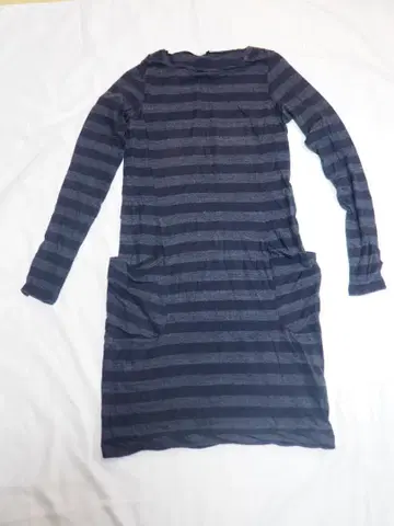 띠어리 스트라이프 롱 원피스 블랙/그레이 사이즈 S